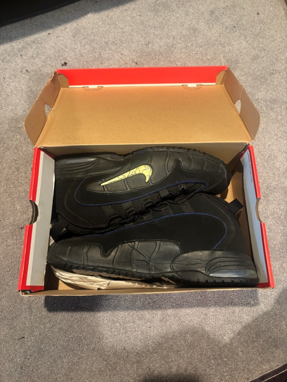 Nike Air Max Penny BLACK/WHITE-GM RYL-MTTLC SLVR NOIR